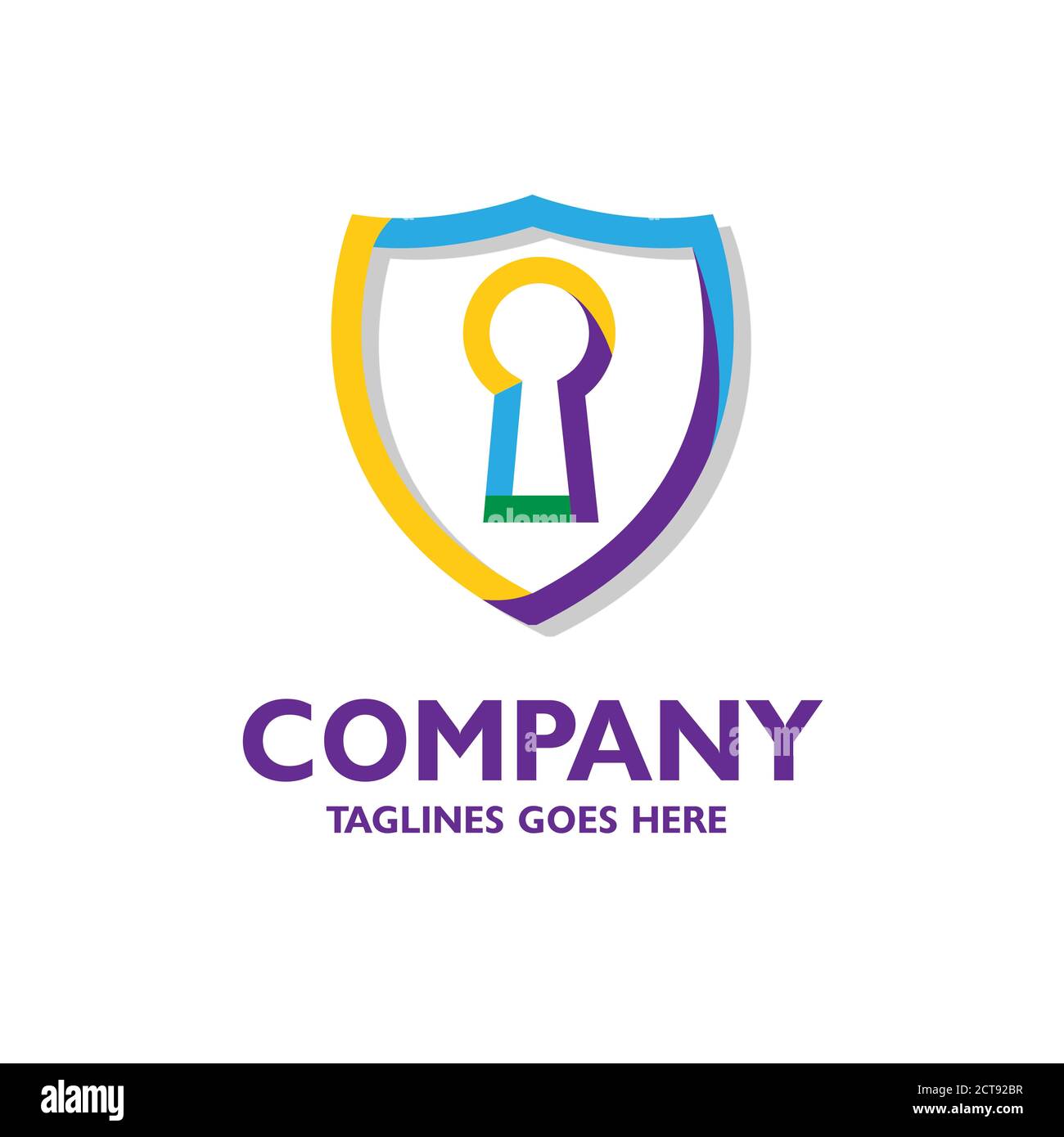 key guard color vector concept, illustration of lock shield color