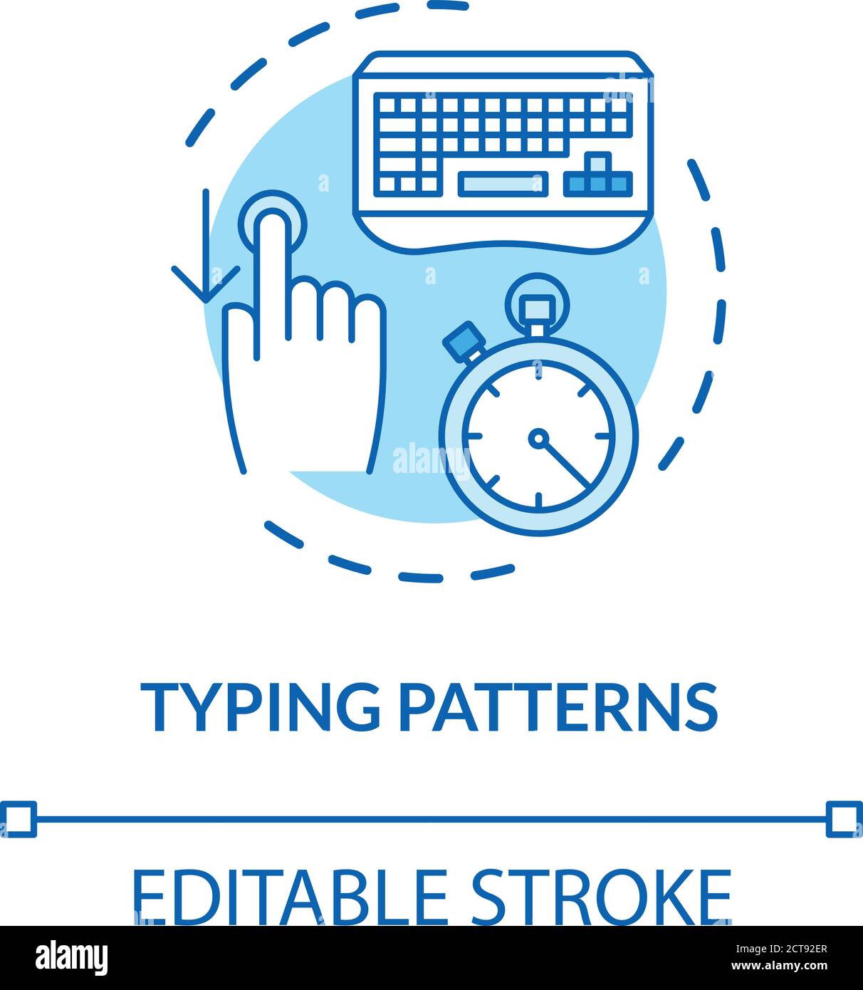 Typing patterns concept icon Stock Vector