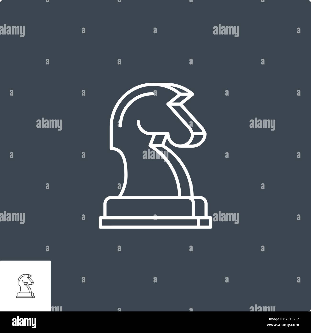 Horse Chess Related Vector Line Icon. Stock Vector