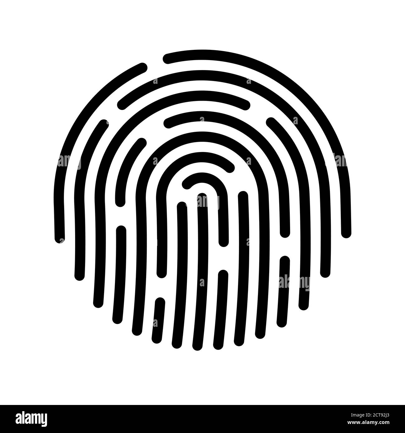 Blue fingerprint isolated on white background. Security scan for your device. Vector illustration. EPS 10. Stock Vector