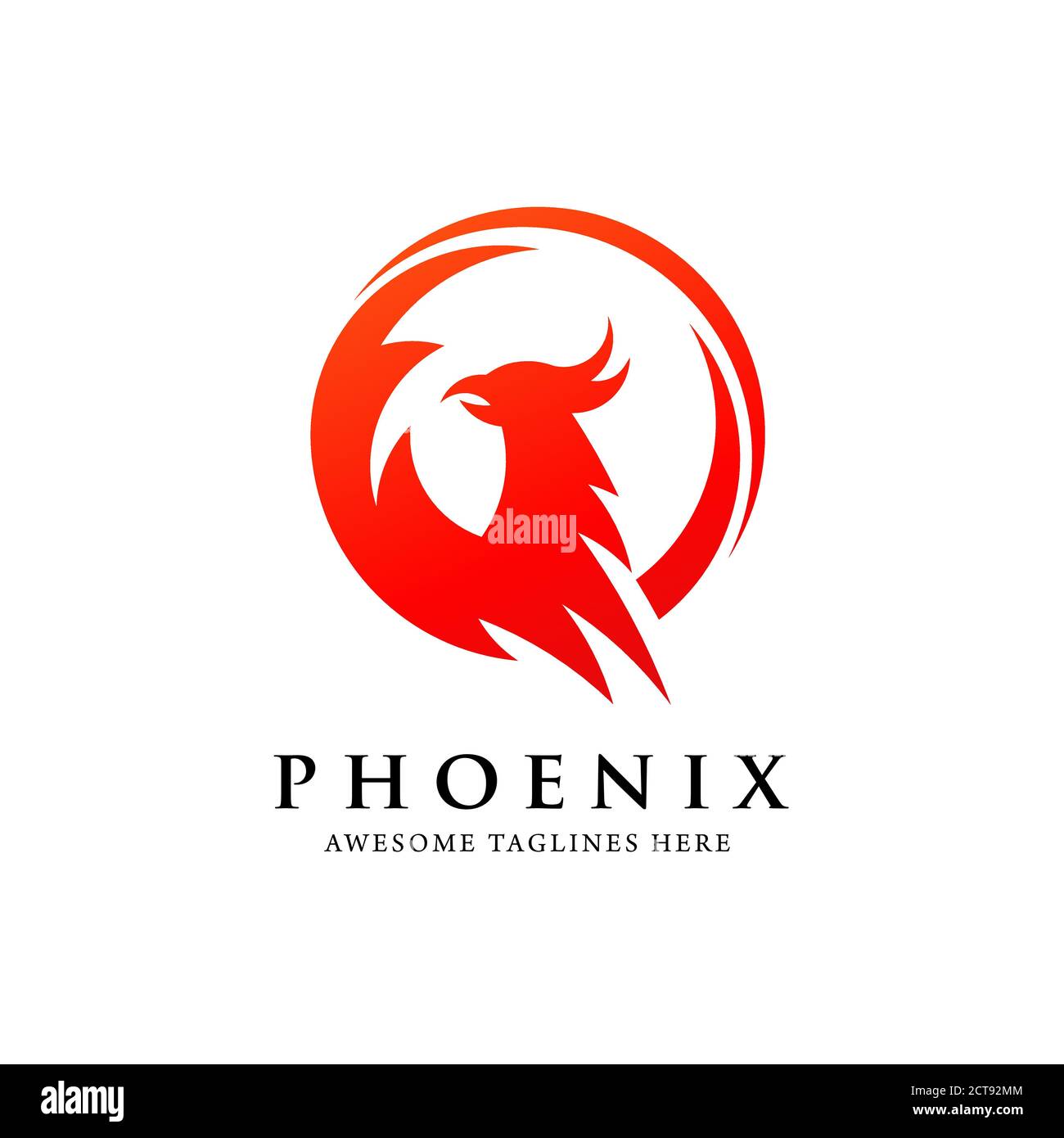 Creative Simple Phoenix Bird Circle Logo Concept Best Phoenix Bird Logo Design Stock Vector Image Art Alamy