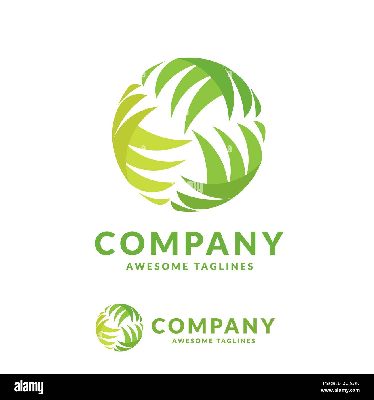 creative simple circle innovation green leaf element vector icon Stock Vector