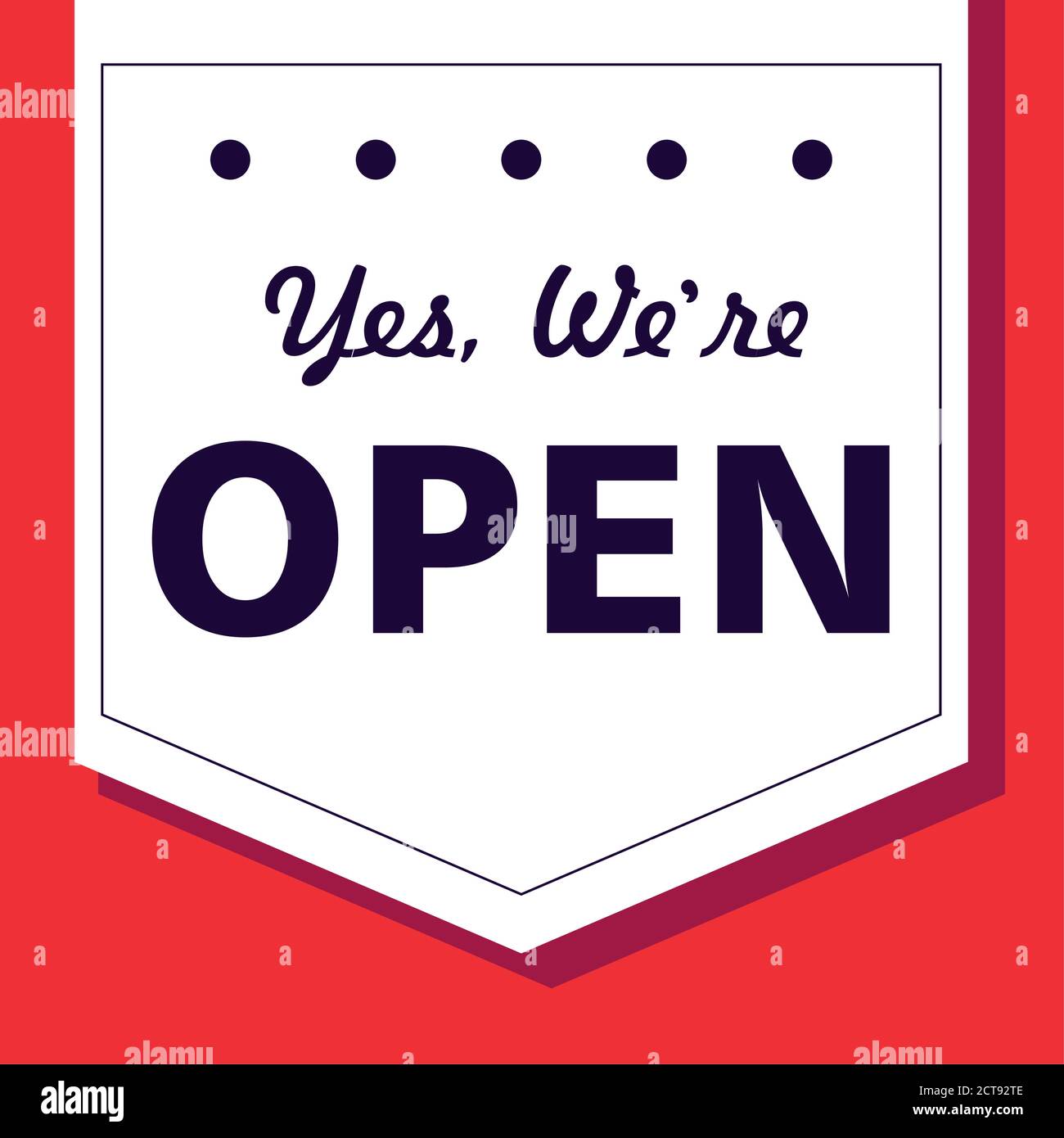 yes, we are open, poster vector illustration design Stock Vector Image