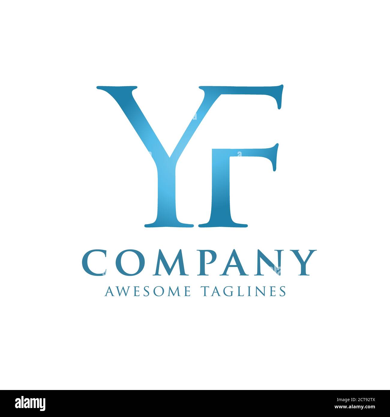creative initial connected letters yf logo color  style Stock Vector