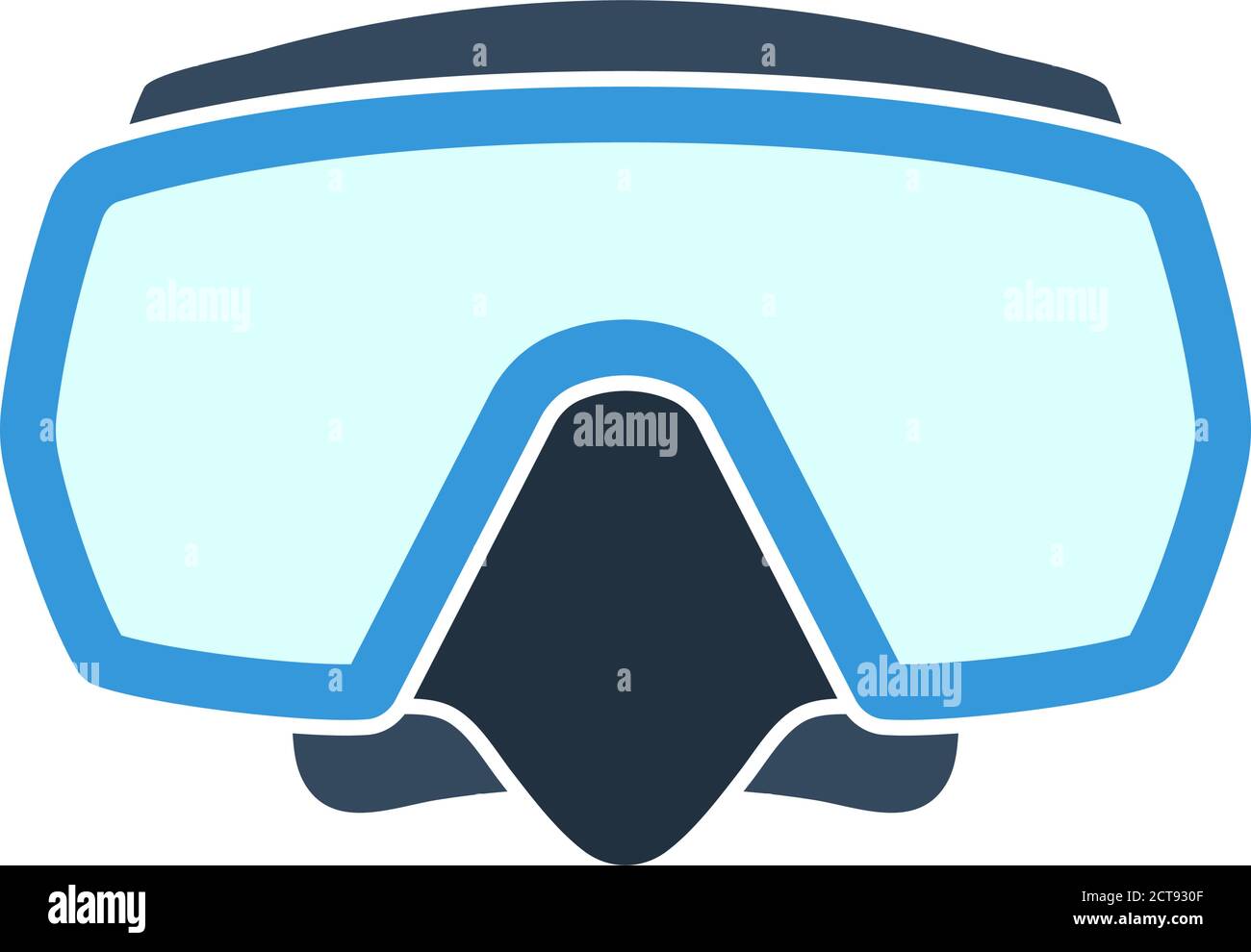 Icon Of Scuba Mask. Flat Color Design. Vector Illustration Stock Vector