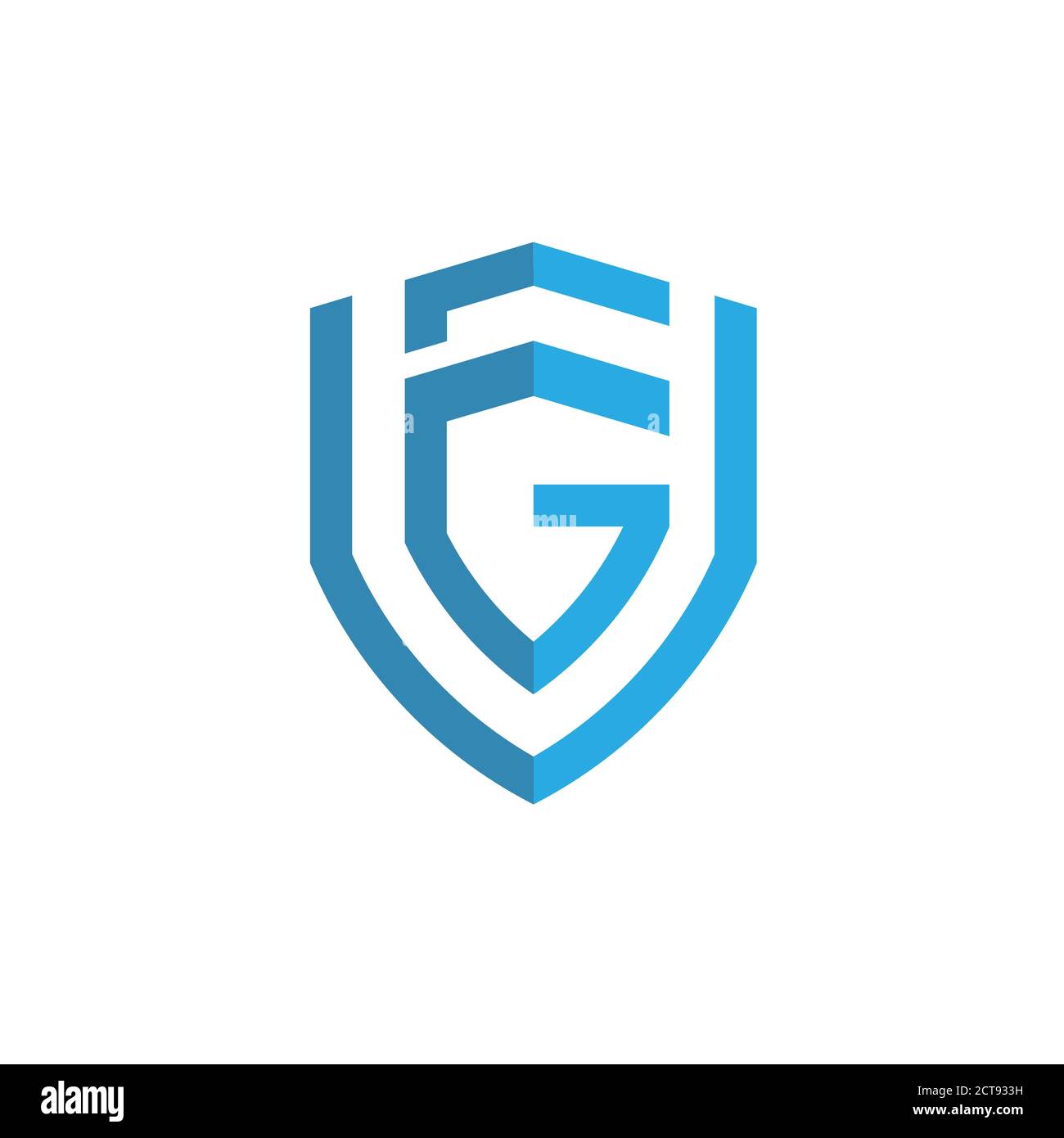 shield with initial letter G F Logo vector concept Stock Vector