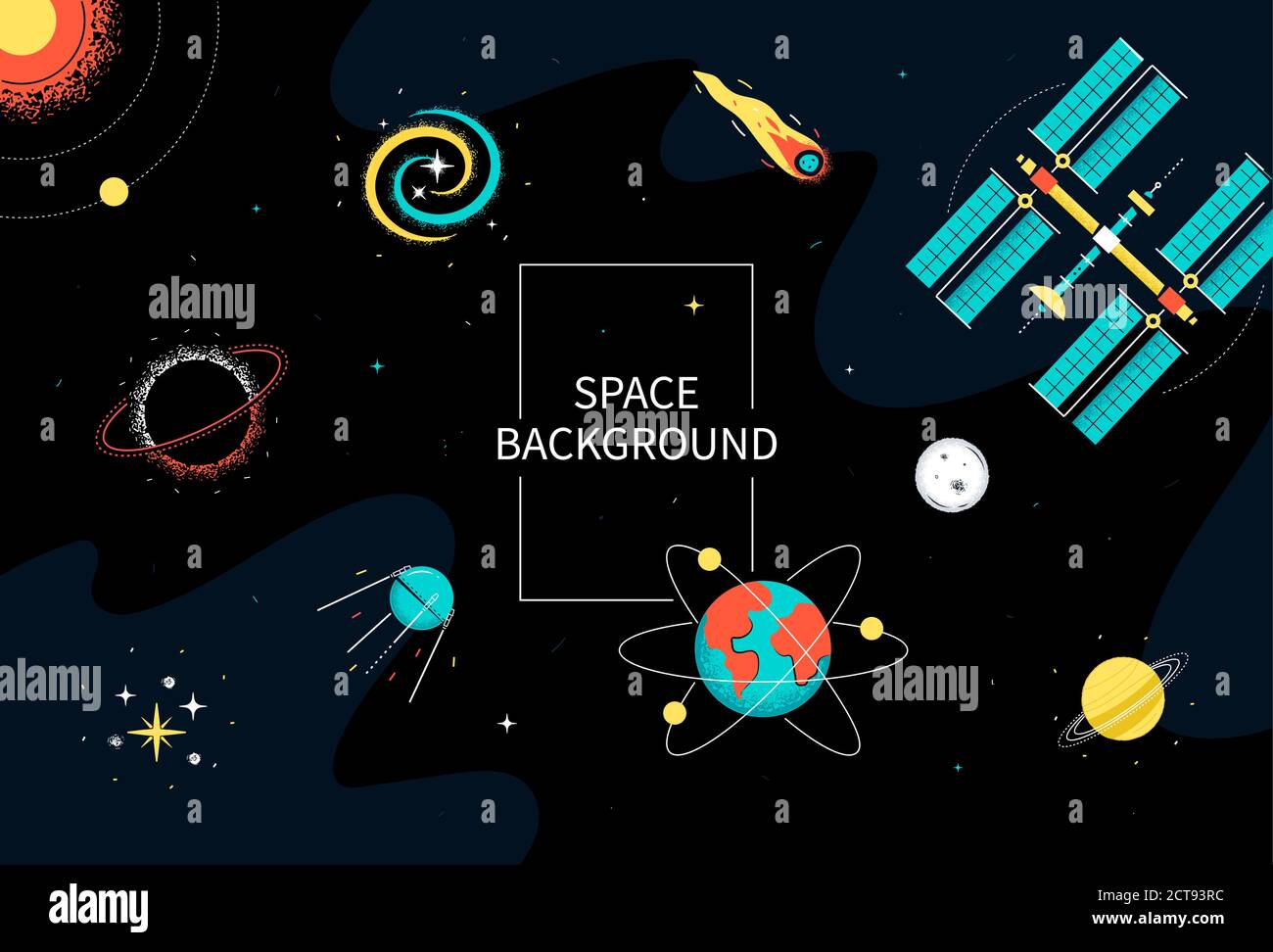 Space background - colorful flat design style illustration Stock Vector ...