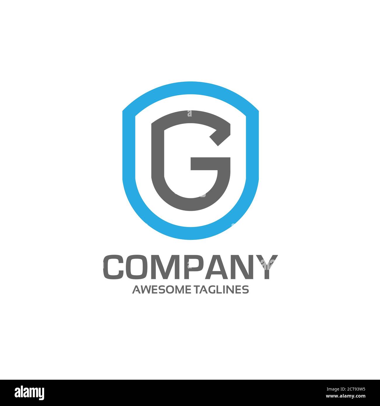 simple shield with initial letter G Logo vector concept Stock Vector