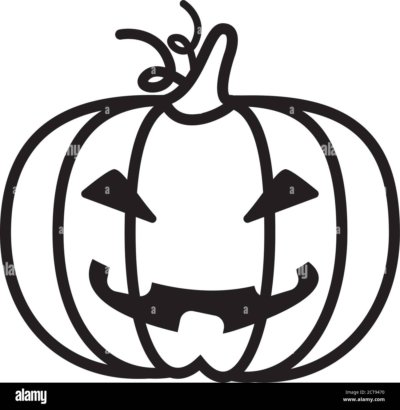 halloween pumpkin with face line style icon vector illustration design ...
