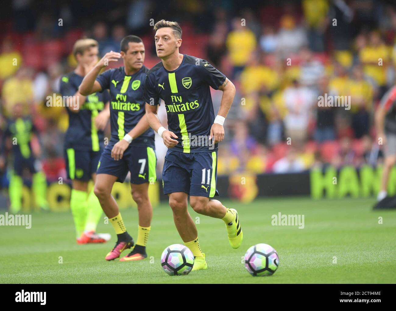 Mesaut Ozil warms up before the game  Watford v Arsenal Premier League - Vicarage Road  Copyright Picture : Mark Pain 27/08/2016    PHOTO CREDIT : © M Stock Photo