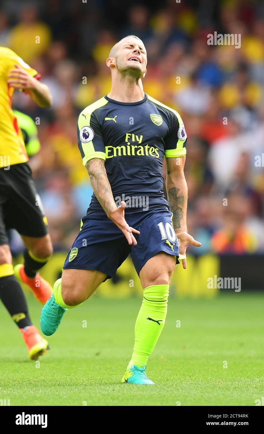 Jack Wilshere frustrated  Watford v Arsenal Premier League - Vicarage Road  Copyright Picture : Mark Pain 27/08/2016    PHOTO CREDIT : © MARK PAIN / A Stock Photo
