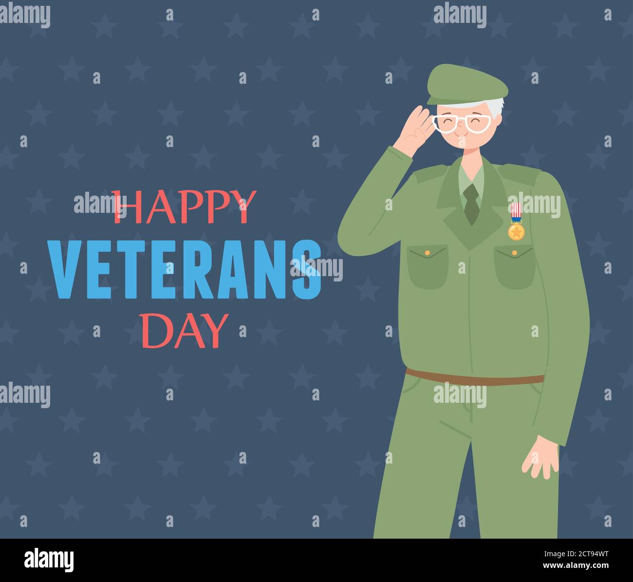 happy veterans day, US military armed forces soldier character vector
