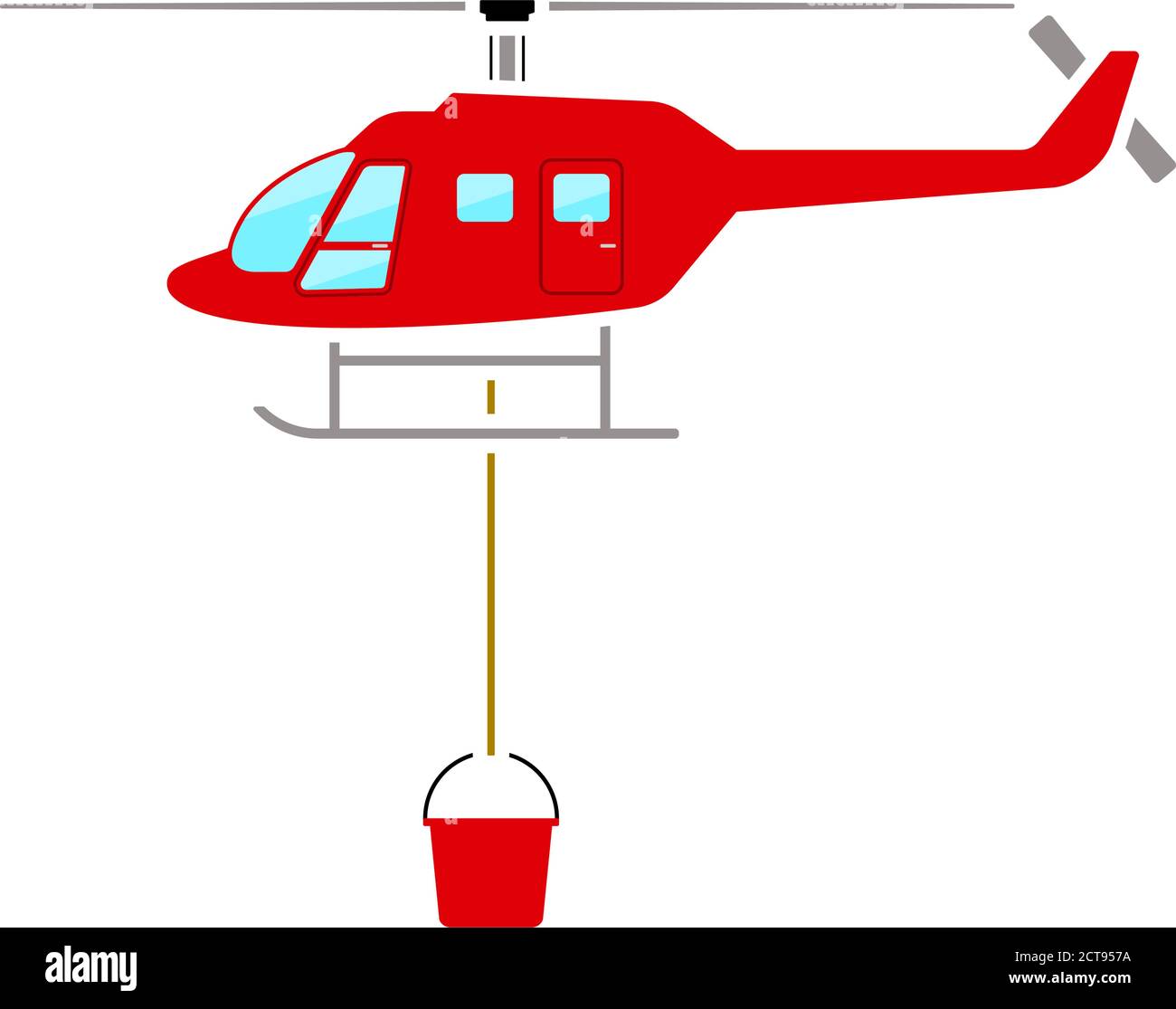 Fire Service Helicopter Icon. Flat Color Design. Vector Illustration. Stock Vector