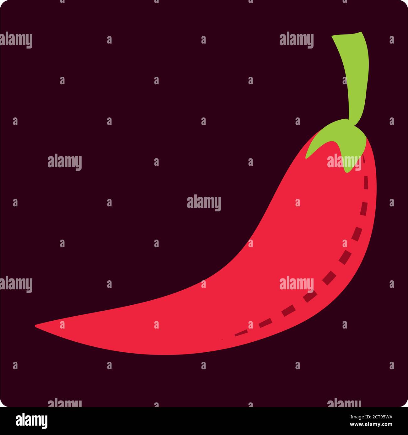 red chili pepper spice ingredient icon block and flat vector ...