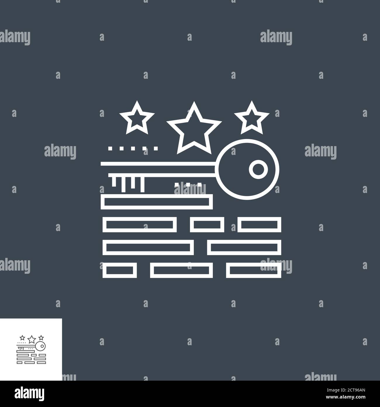 Keywords Ranking Line Icon Stock Vector