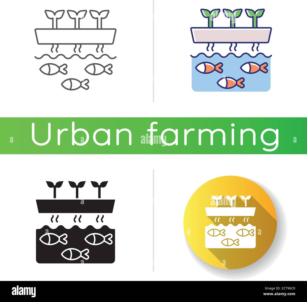 Aquaponics icon Stock Vector