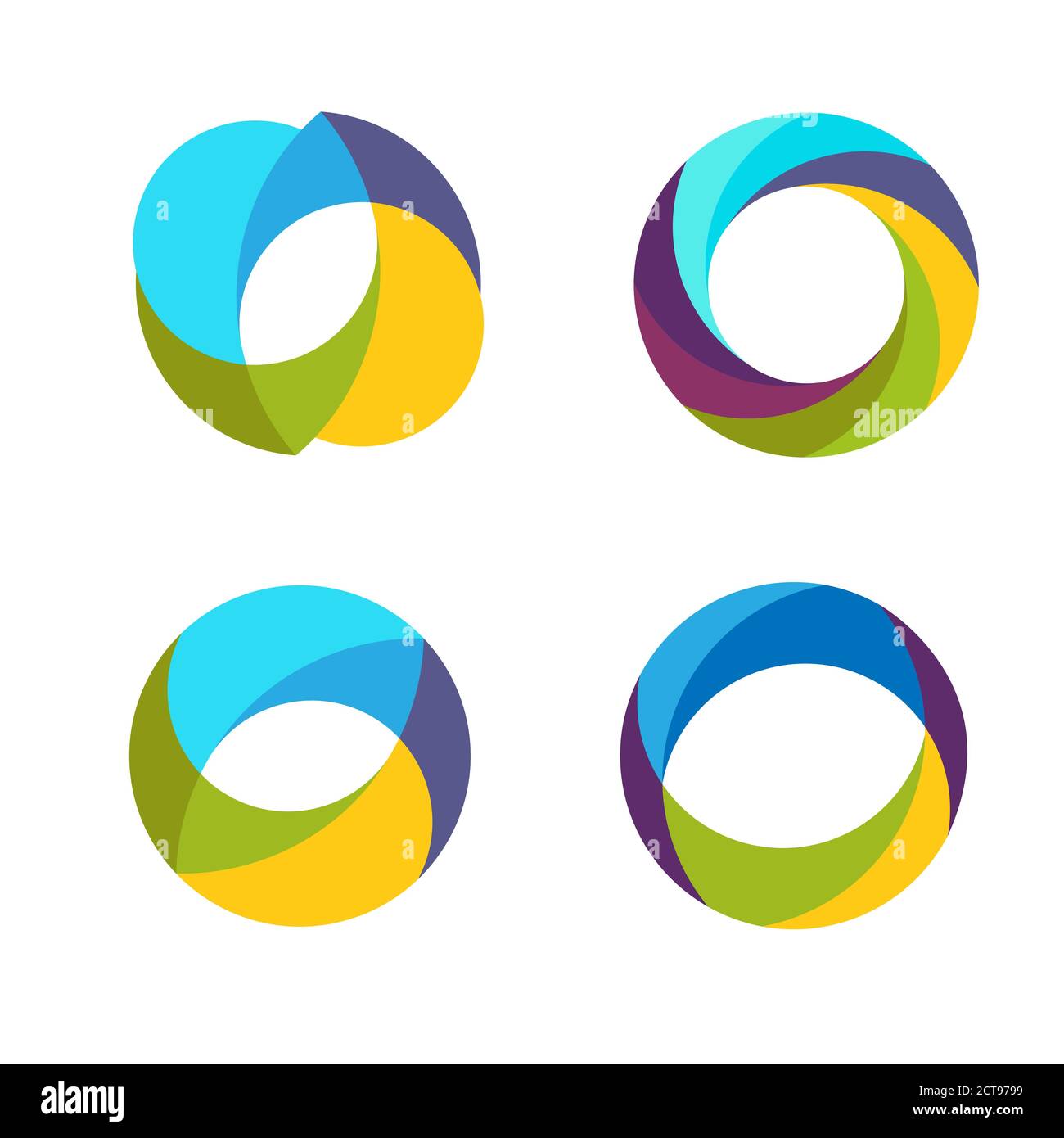 creative abstract colorful circle vector logo template Stock Vector