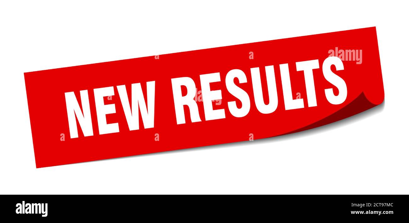 new results sticker. square isolated peeler sign. label Stock Vector ...