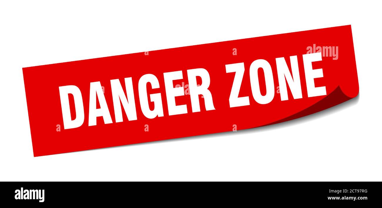 danger zone sticker. square isolated peeler sign. label Stock Vector ...