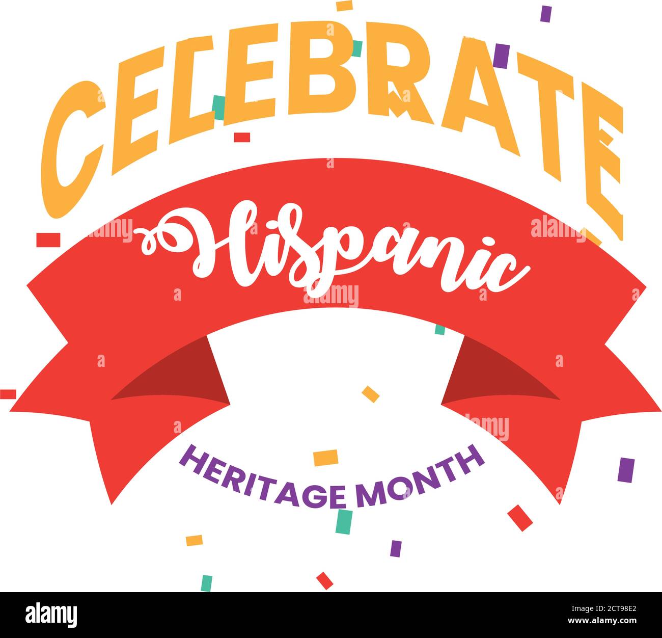 national hispanic heritage month with ribbon design, culture and latino
