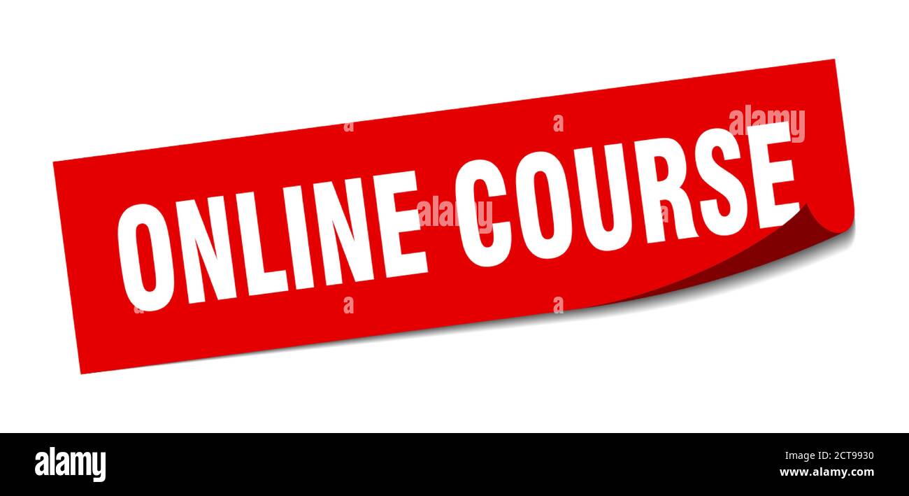 online course sticker. square isolated peeler sign. label Stock Vector ...