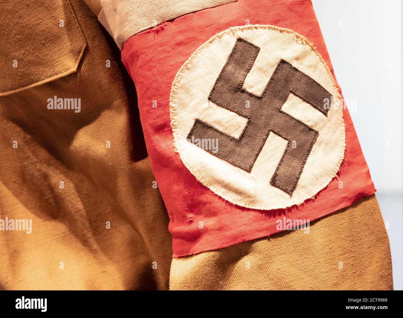 Swastika flag on a uniform, uniform from WW2 Stock Photo