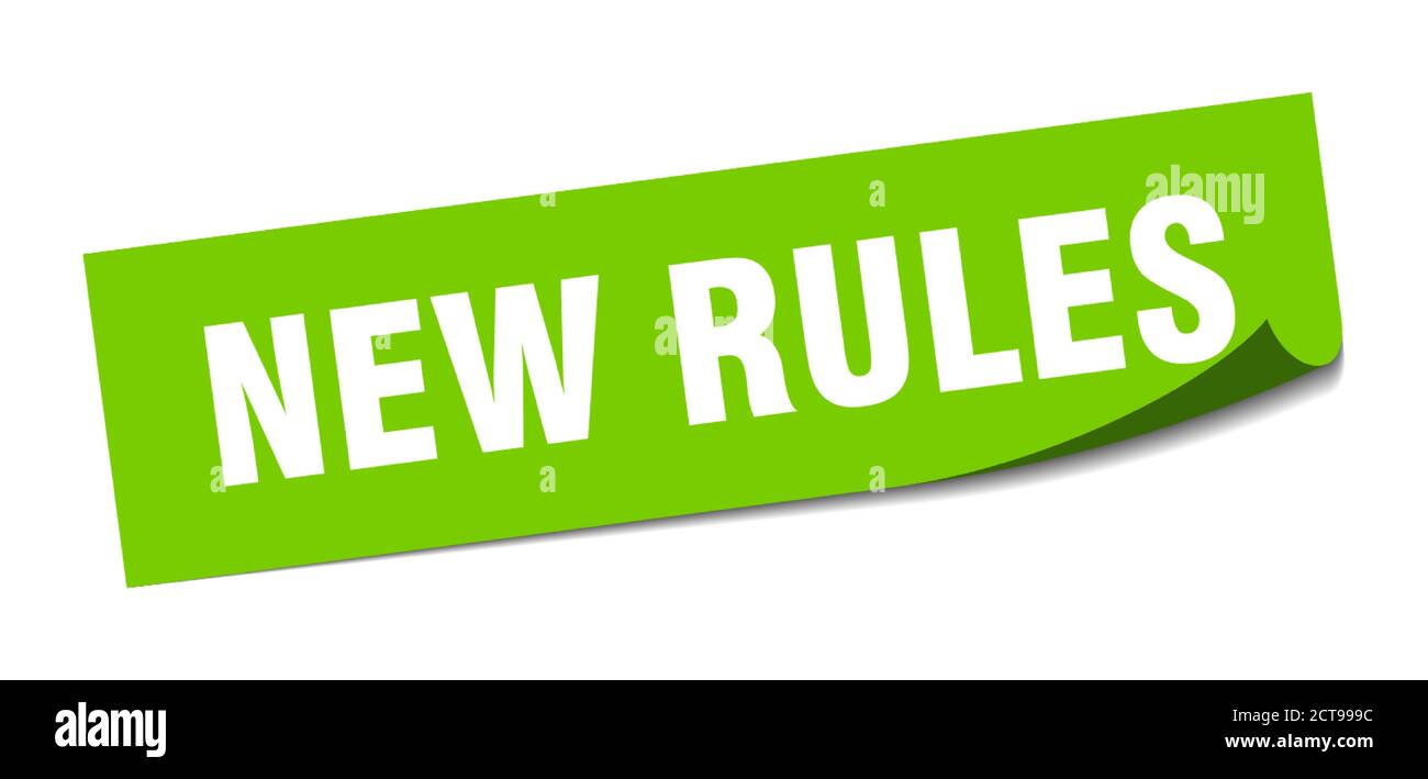 new rules sticker. square isolated peeler sign. label Stock Vector