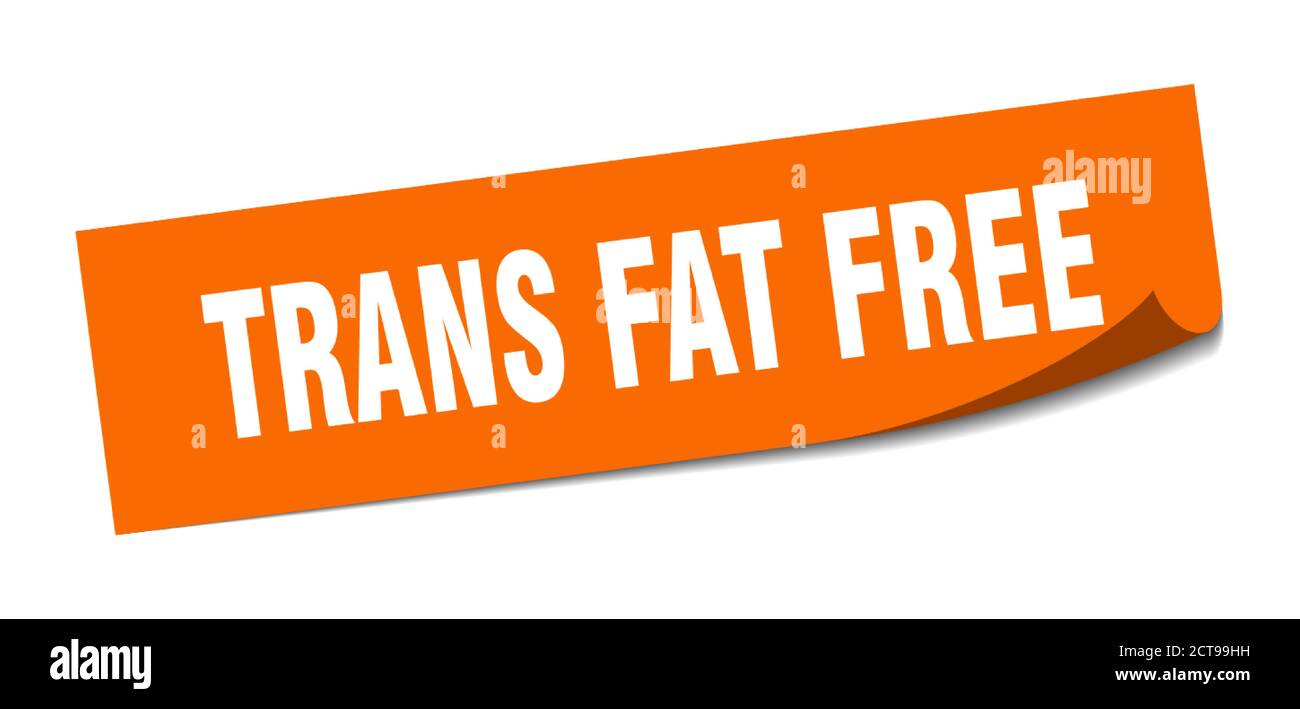 trans fat free sticker. square isolated peeler sign. label Stock Vector ...