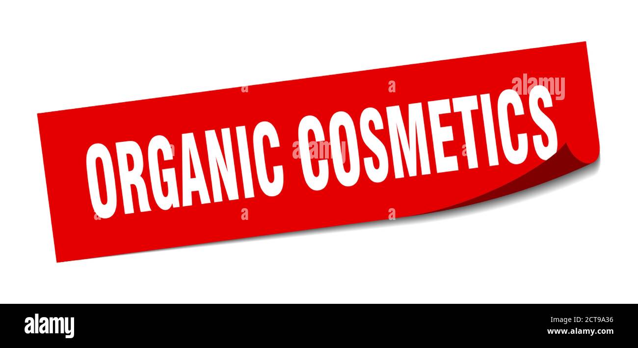 organic cosmetics sticker. square isolated peeler sign. label Stock ...