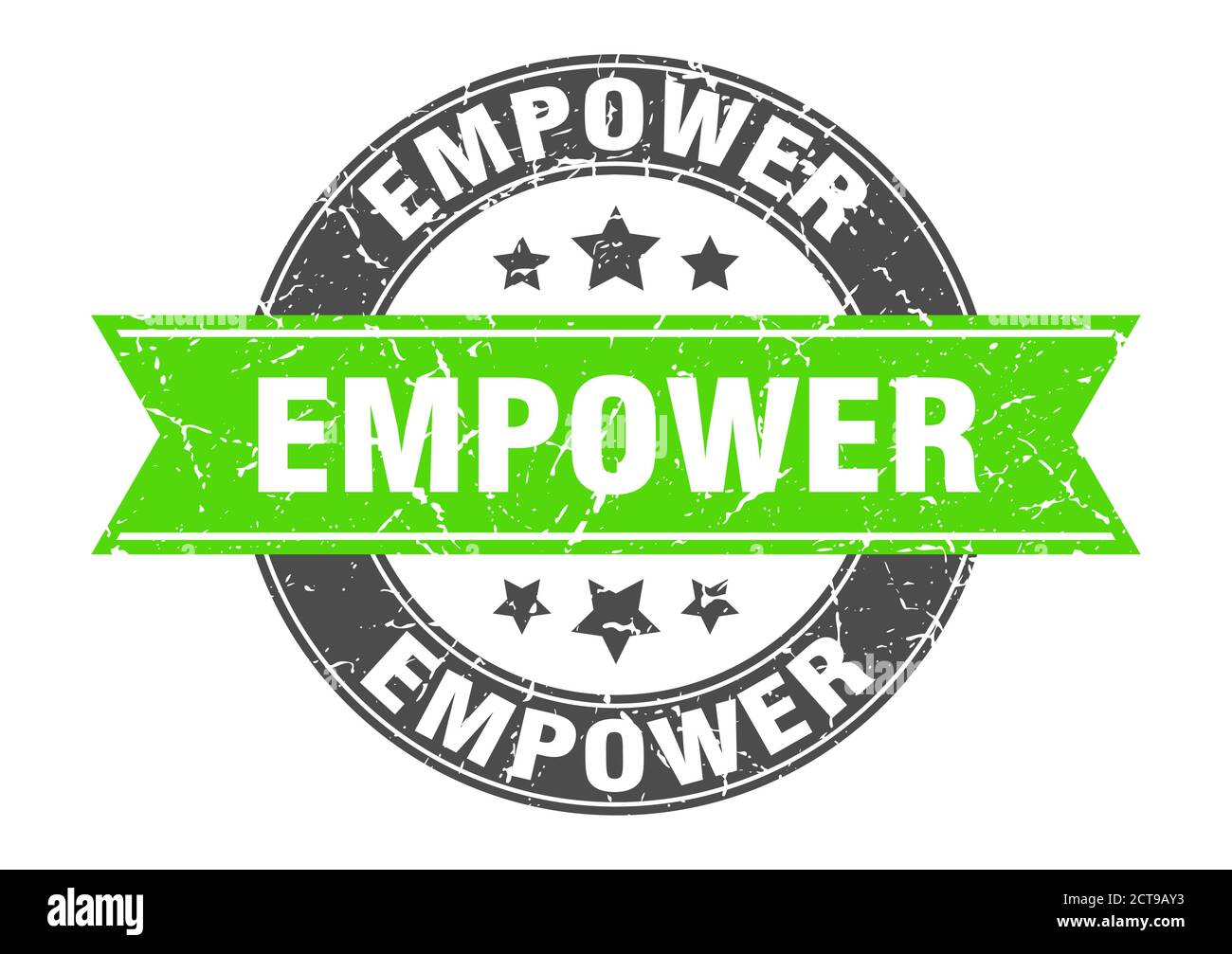 empower round stamp with ribbon. sign. label Stock Vector Image & Art ...