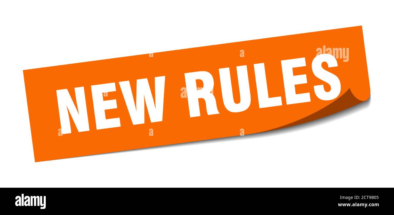 new rules sticker. square isolated peeler sign. label Stock Vector
