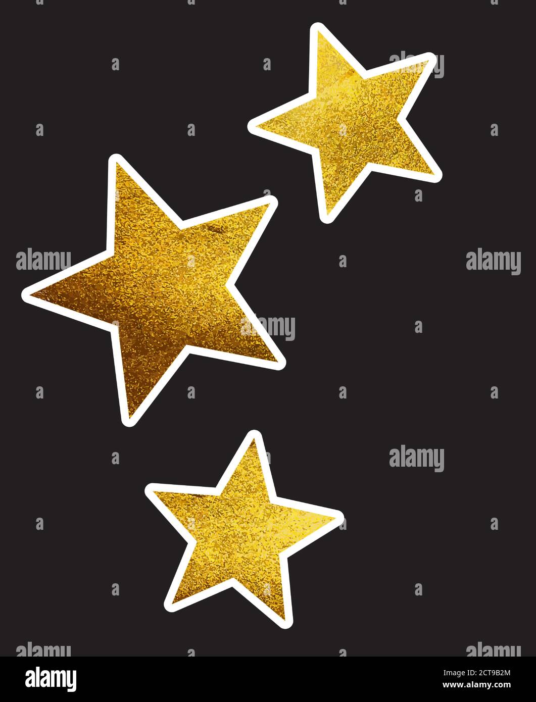 Beautiful Golden glitter sparkles stars. Vector Illustration Stock