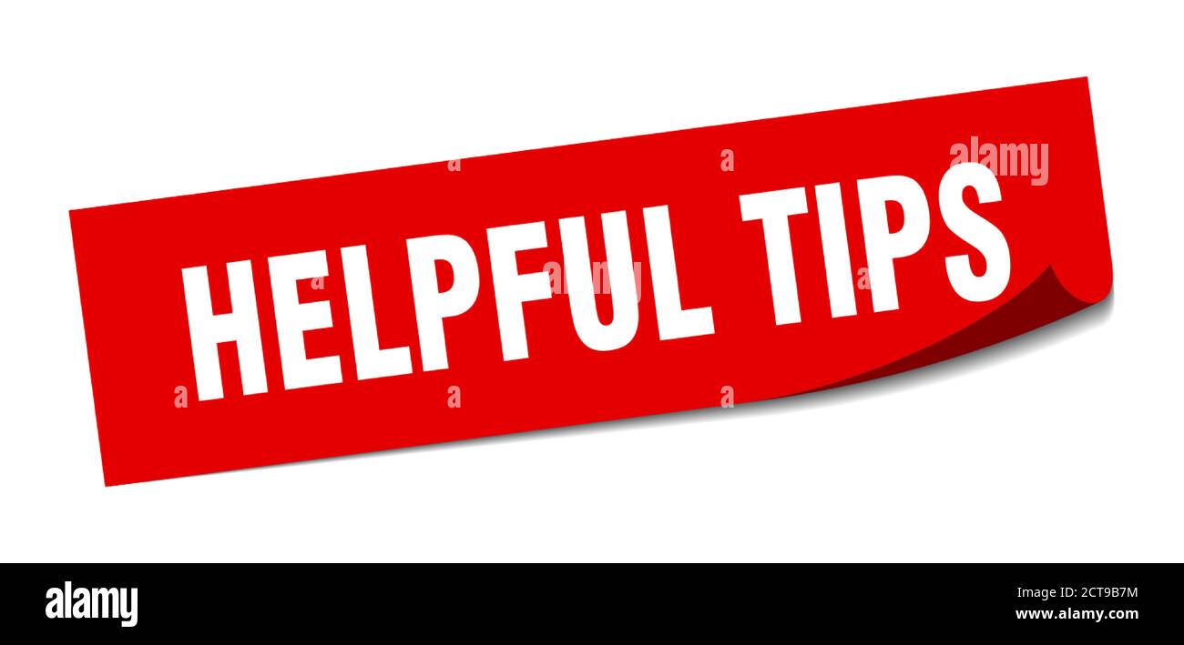 helpful tips sticker. square isolated peeler sign. label Stock Vector