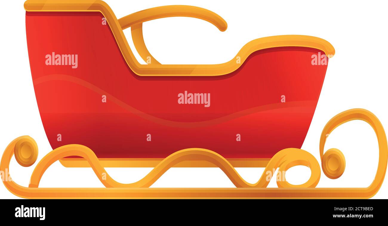 Xmas sleigh icon. Cartoon of xmas sleigh vector icon for web design isolated on white background Stock Vector