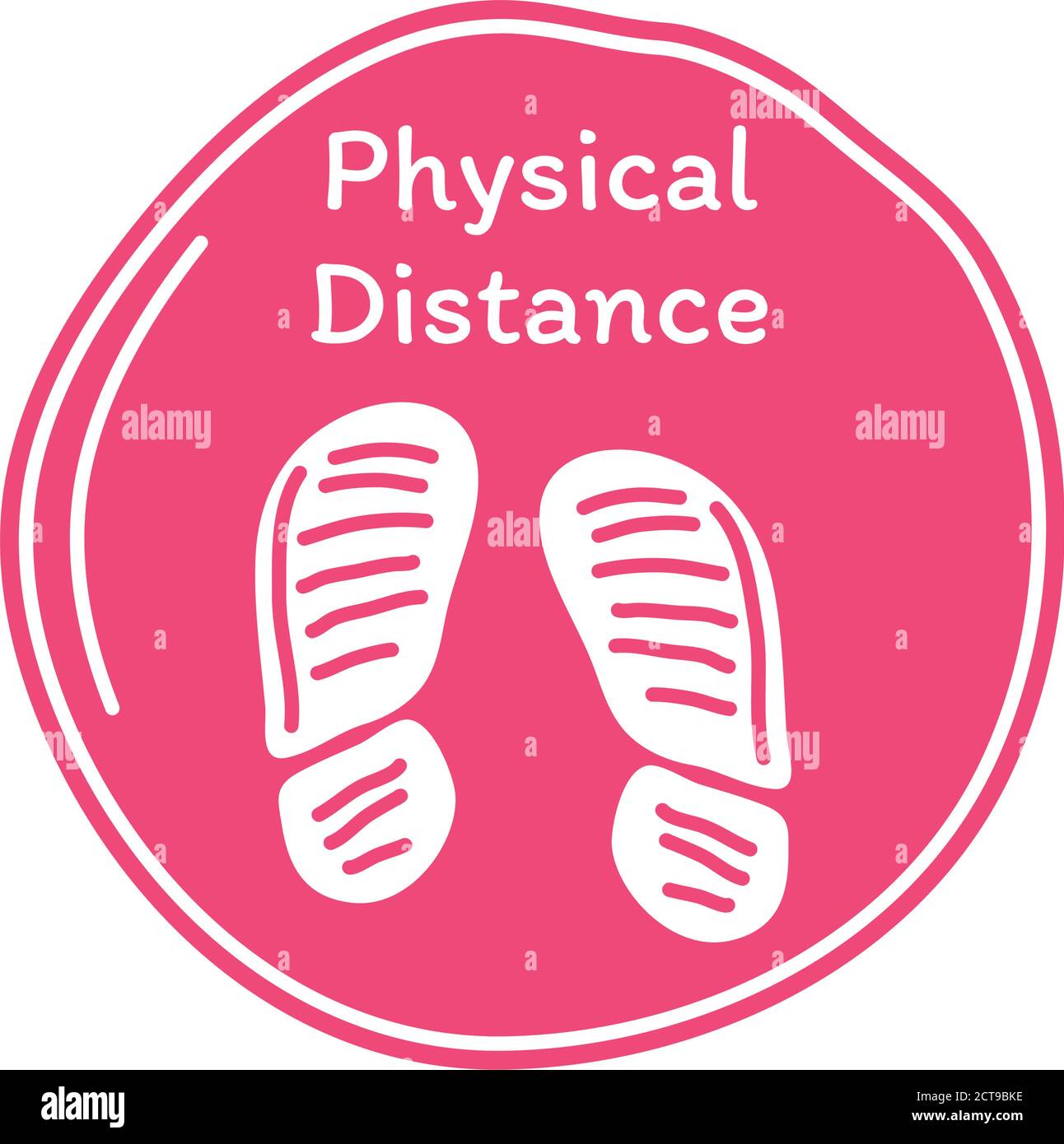 physical distance with footprints detailed style icon design of Covid ...