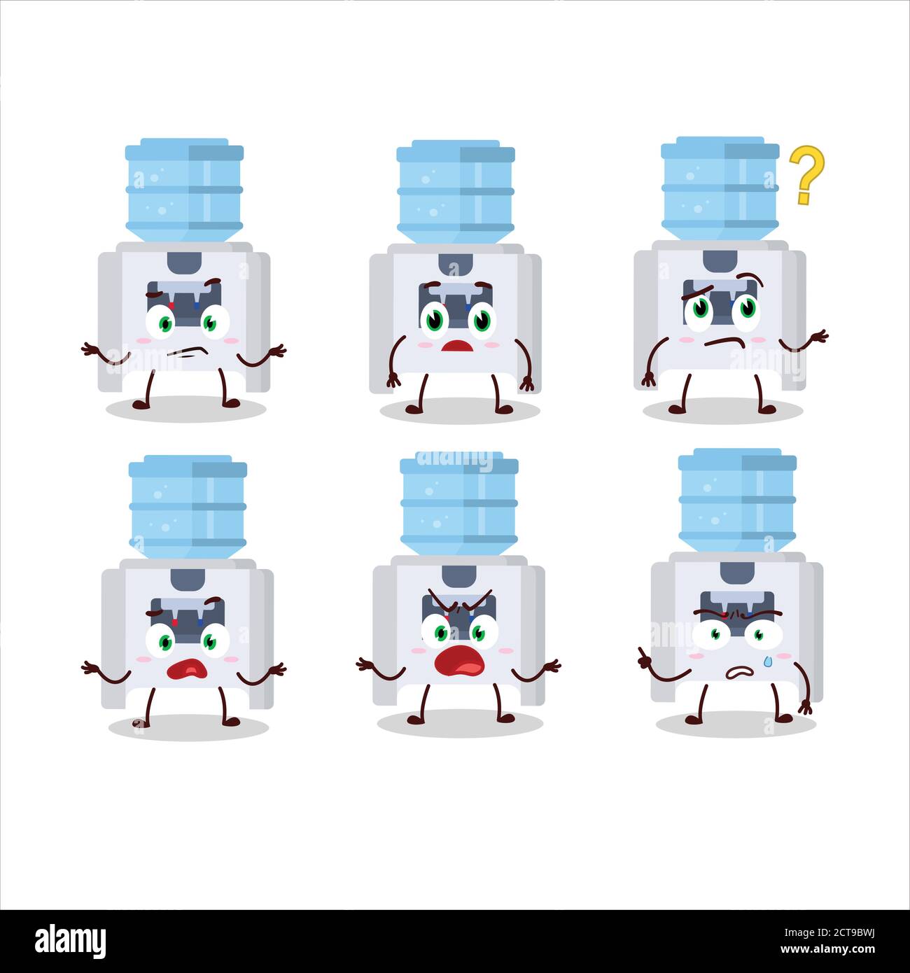 Cartoon character of water cooler with what expression Stock Vector
