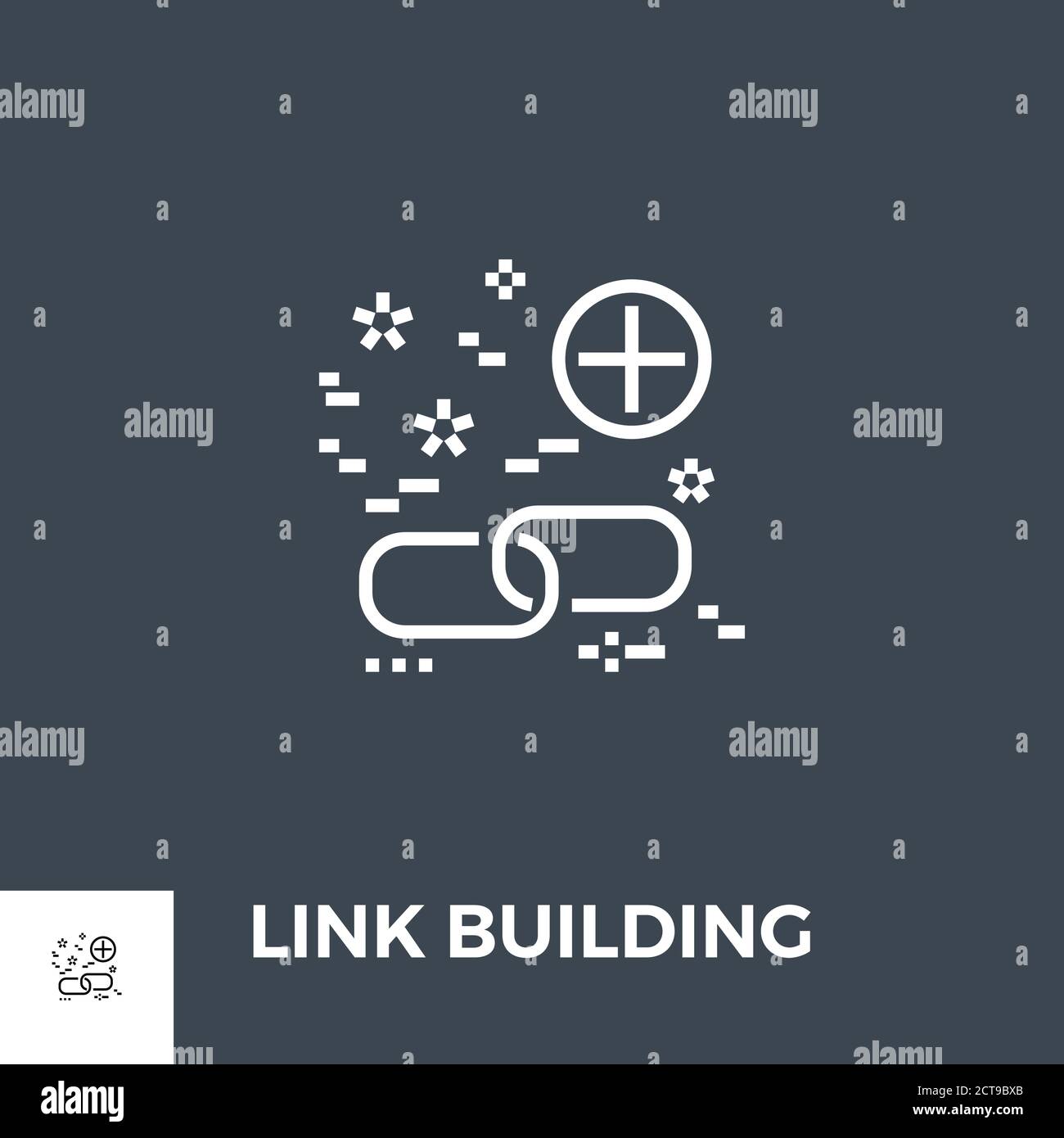 Link Building Line Icon Stock Vector