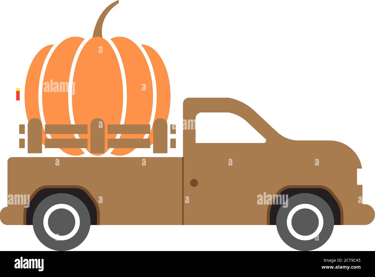 Pumpkin truck design template vector isolated illustration Stock Vector