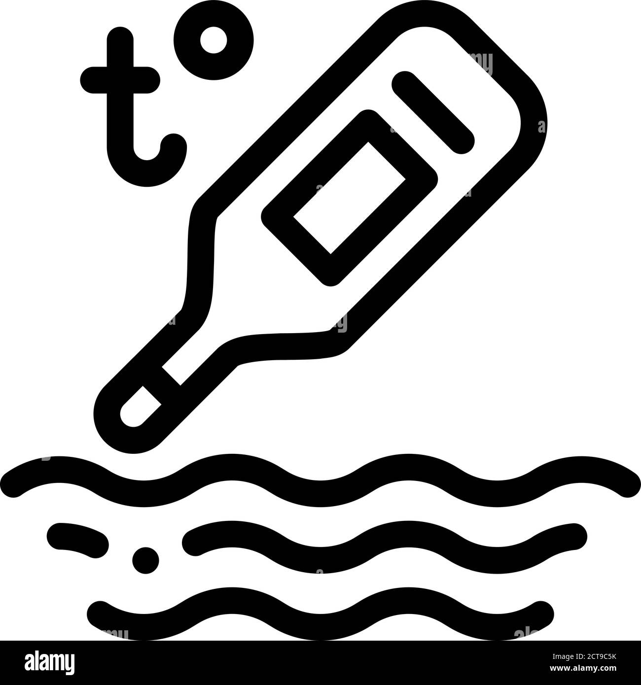 water thermometer icon vector outline symbol illustration Stock Vector