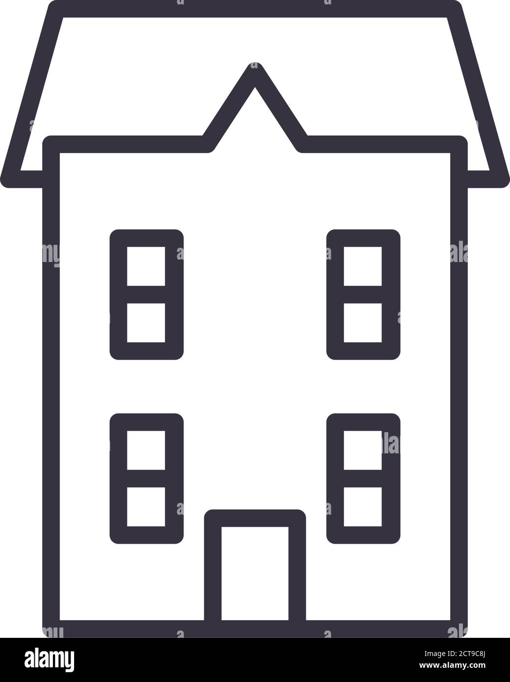 House line style icon design, Home real estate building residential ...