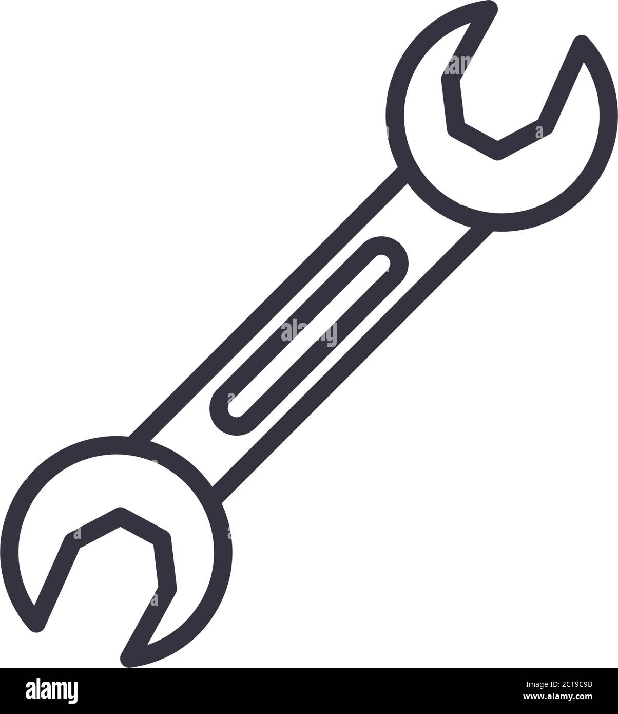 wrench line style icon design of Construction working maintenance ...