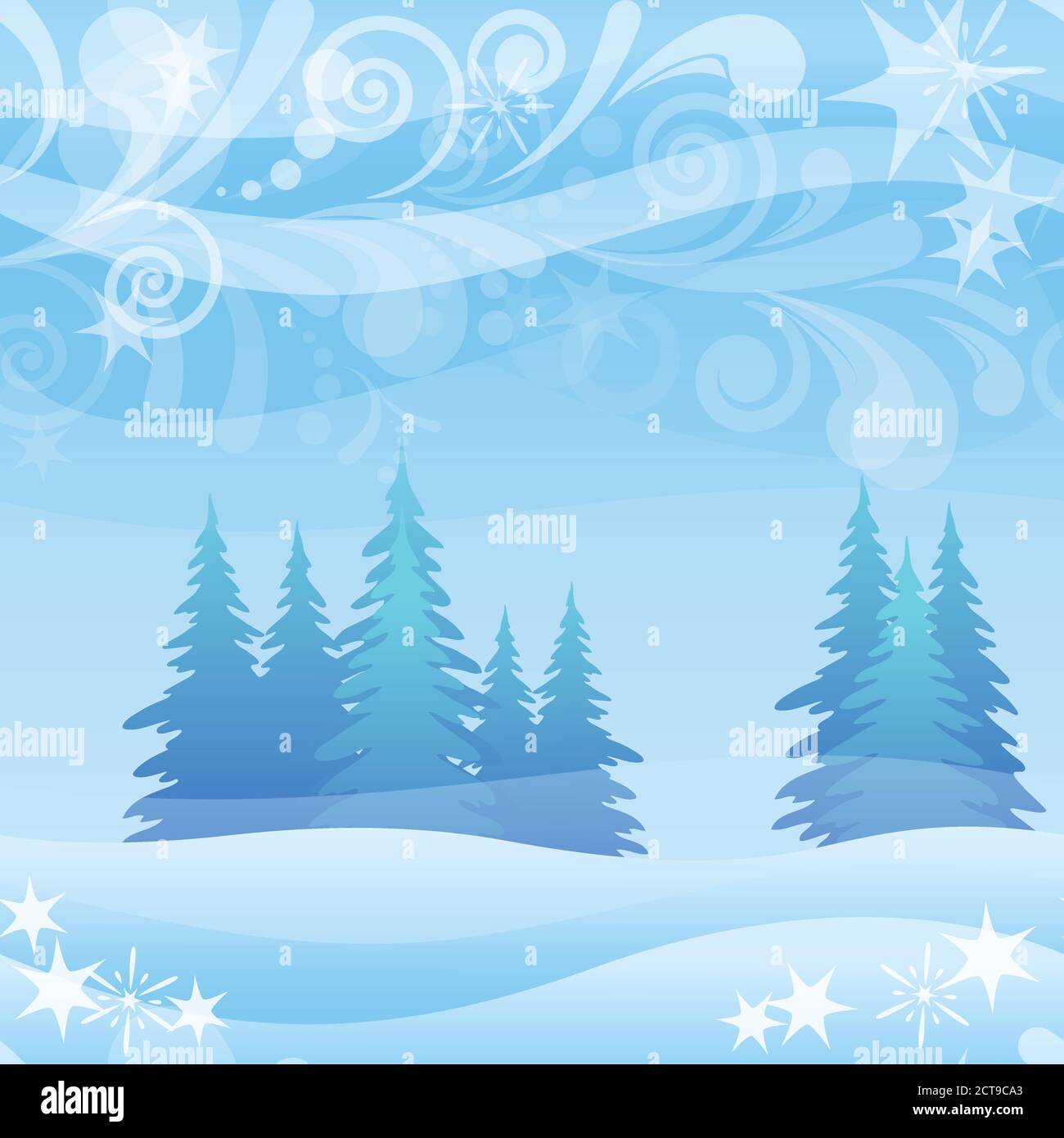 Christmas Background, Winter Forest Stock Vector