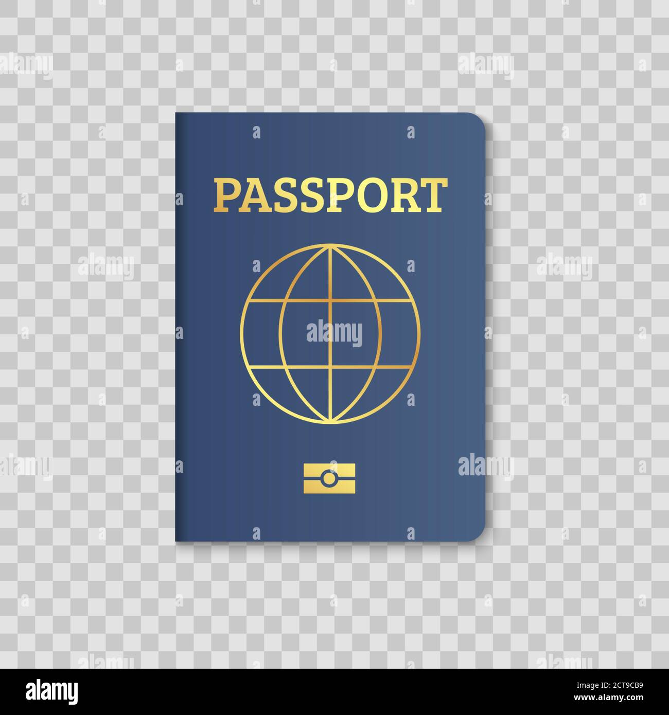 International passport cover red and blue template vector biometric