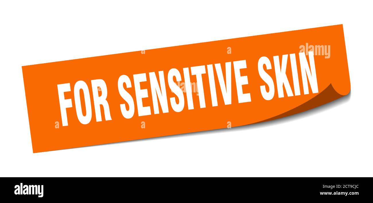 for sensitive skin sticker. square isolated peeler sign. label Stock ...
