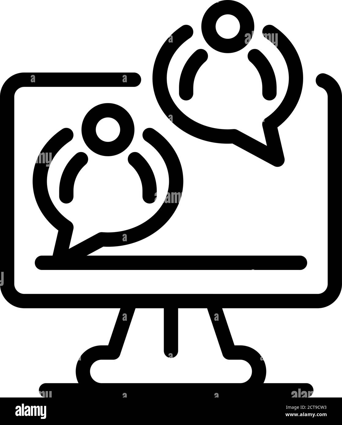 Online meeting icon, outline style Stock Vector Image & Art - Alamy