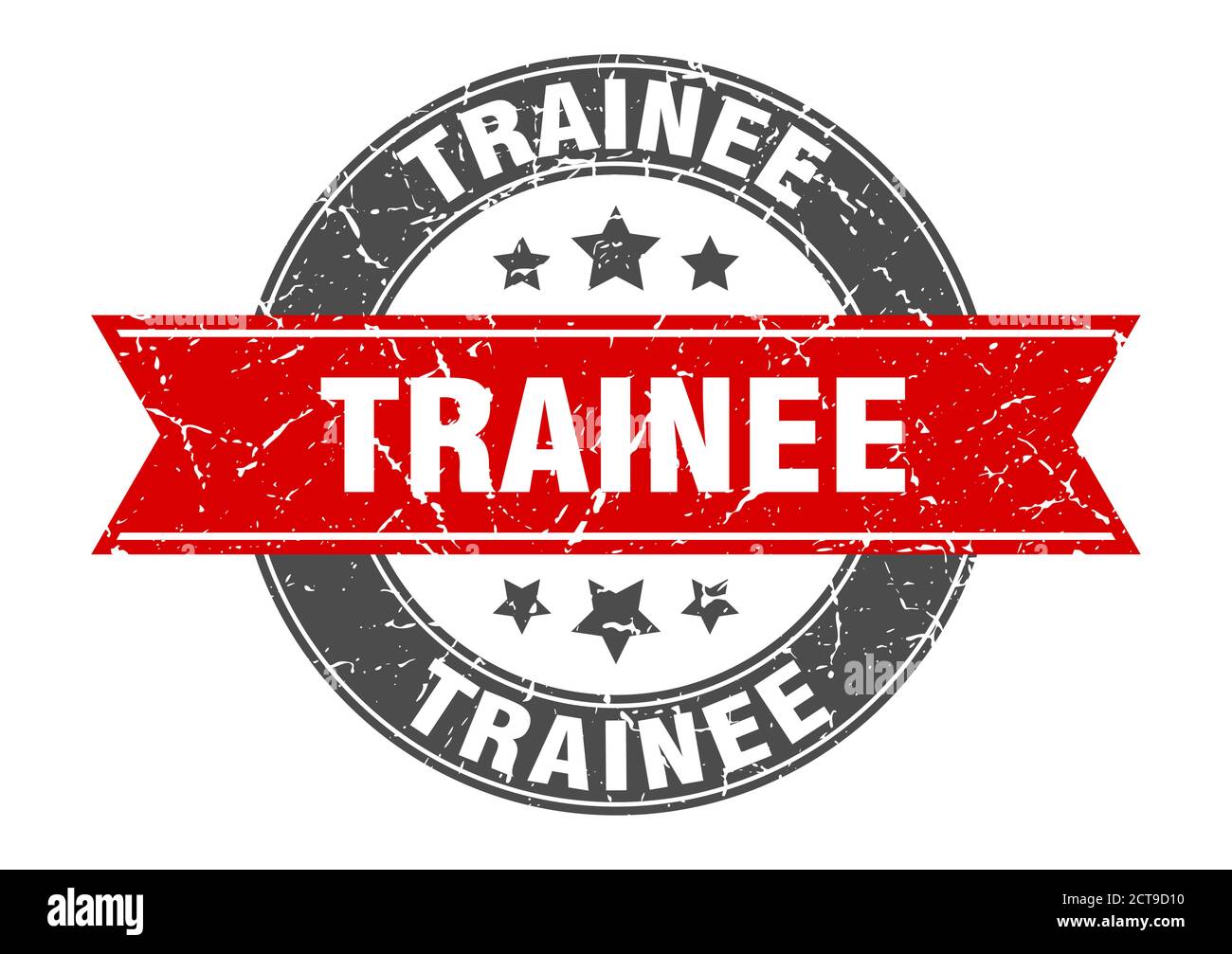 trainee round stamp with ribbon. sign. label Stock Vector