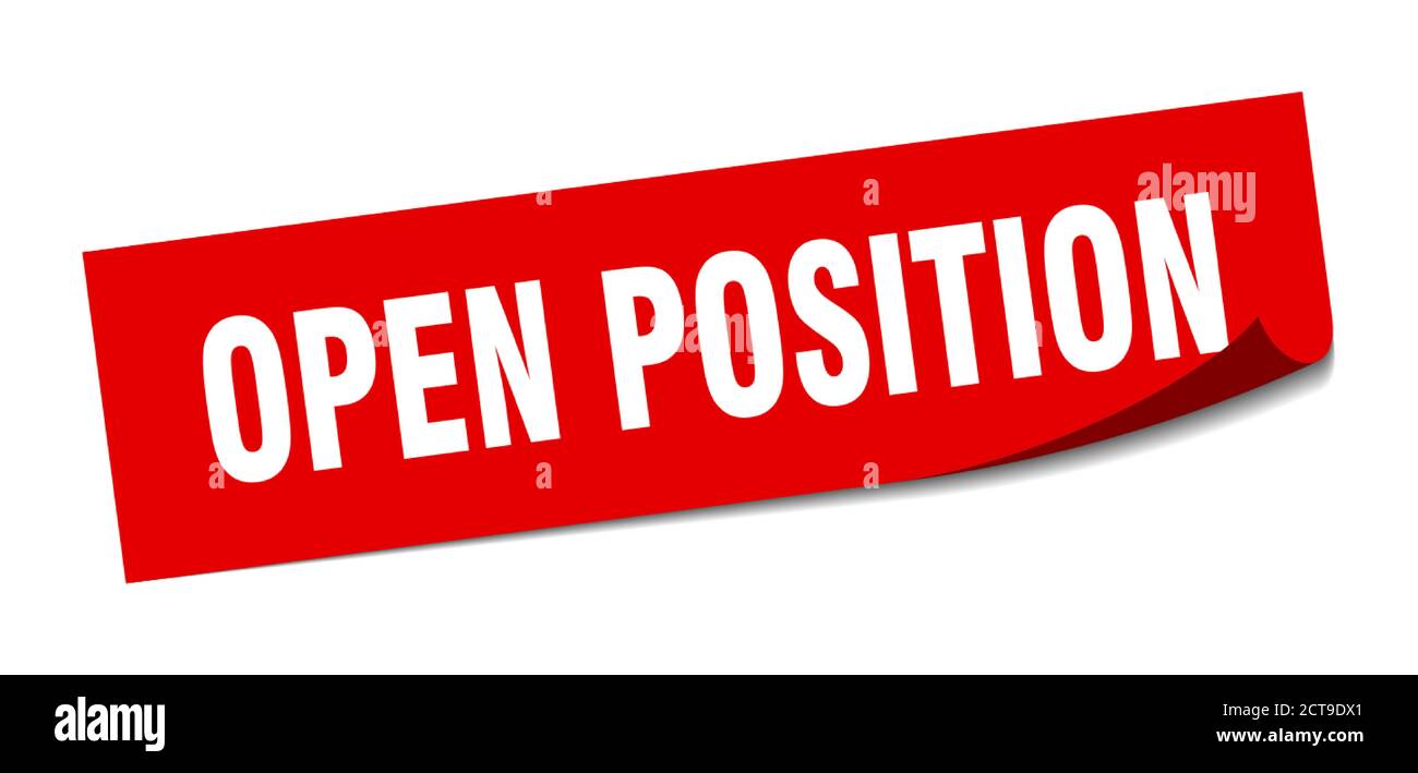 Open Psition open position sticker. square isolated peeler sign. label Stock Vector ...