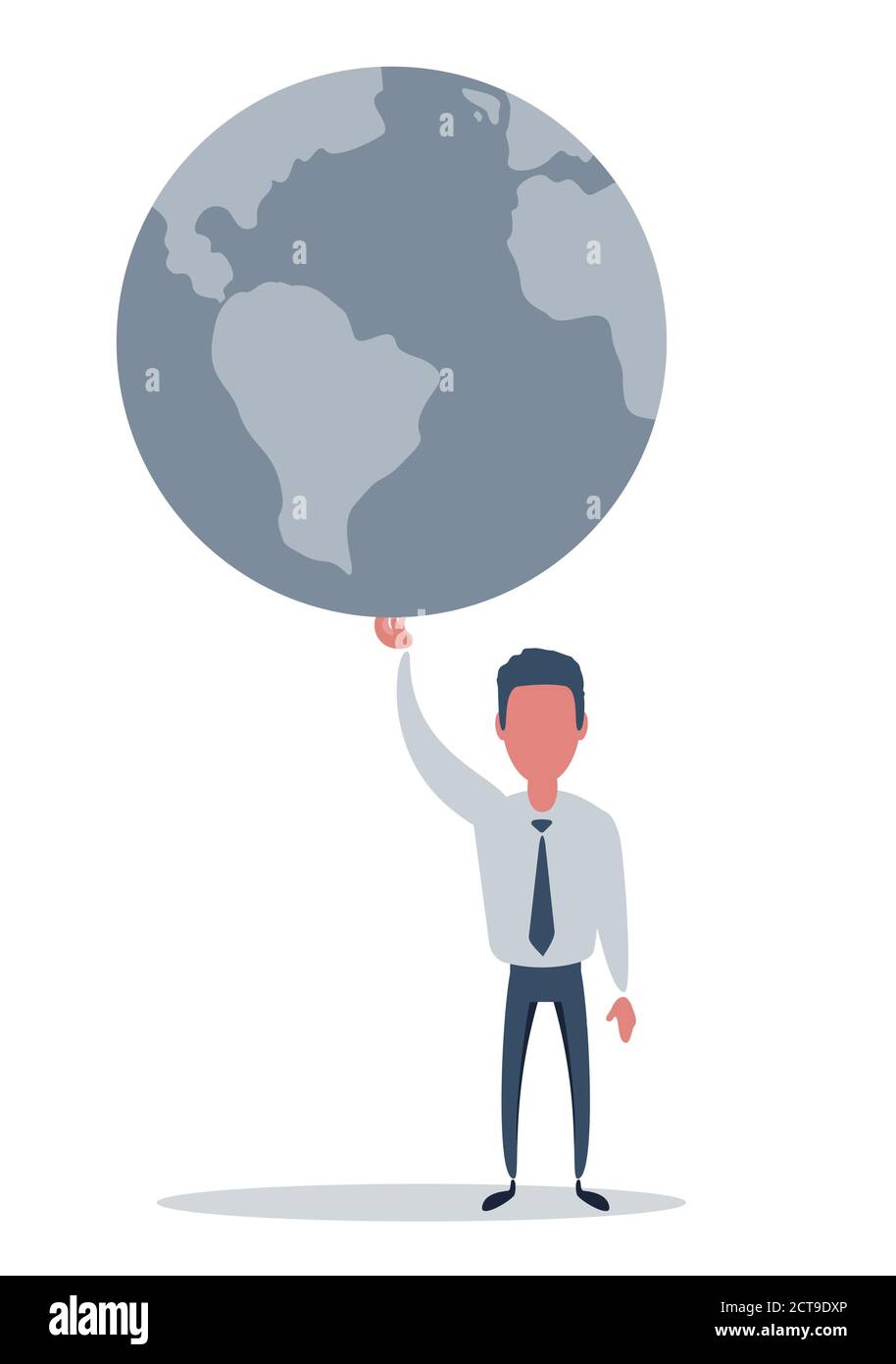 a man that hold in his hands the whole world globe Stock Vector