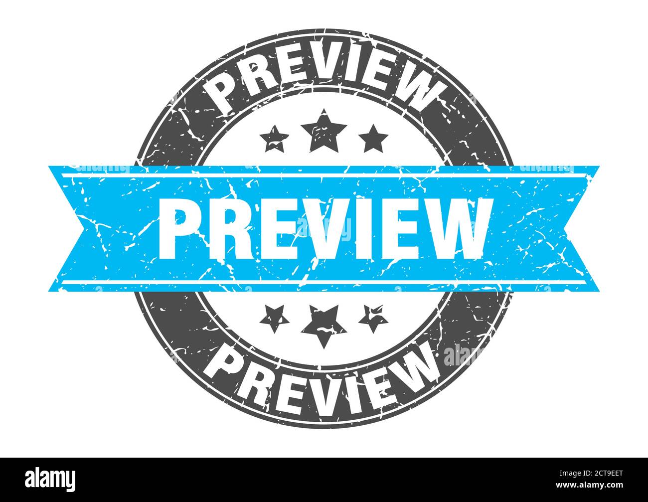 preview round stamp with ribbon. sign. label Stock Vector