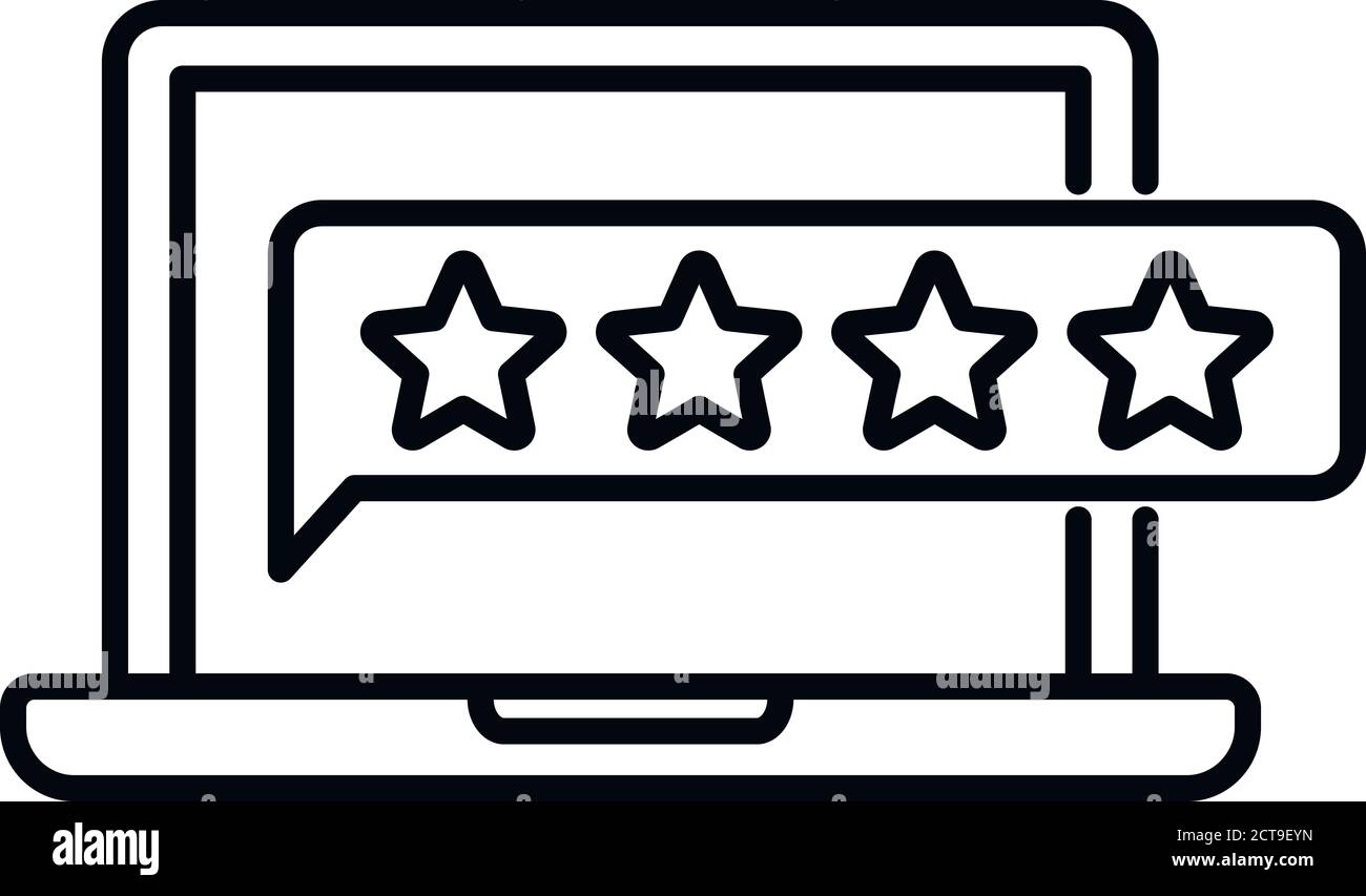 Laptop reputation icon. Outline laptop reputation vector icon for web ...